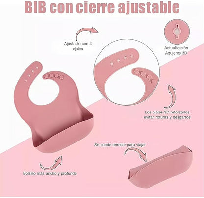 Set vajilla de silicona para bebe rosa - additional image 1